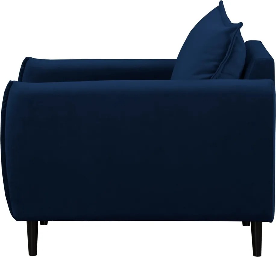 Poltrona blu scuro con rivestimento in velluto Juli – Ropez