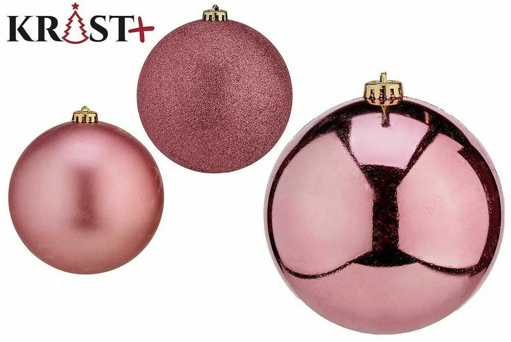 Set di palline di Natale Rosa PVC 10 cm (12 Unità)