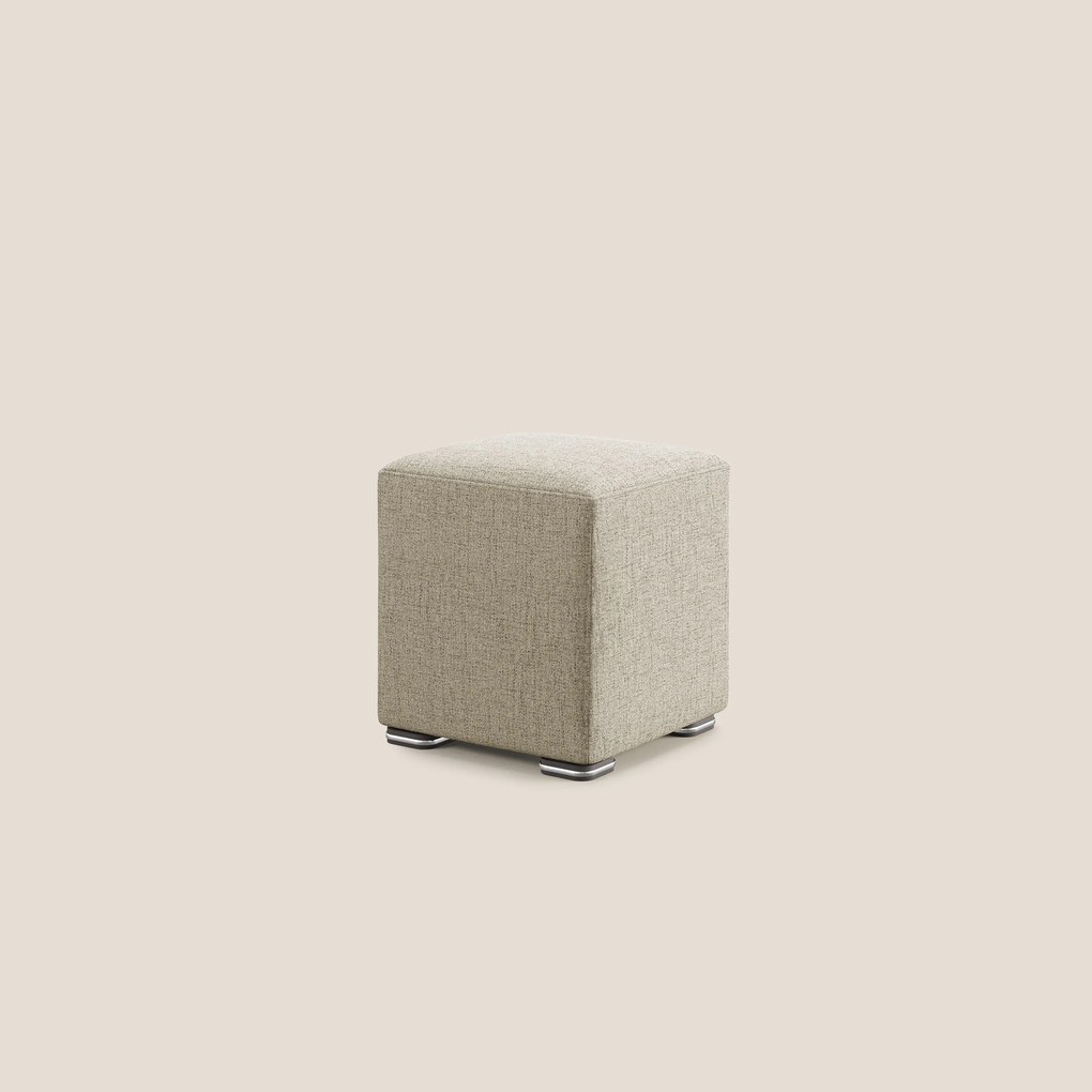 Cube pouf in tessuto morbido impermeabile T03 beige