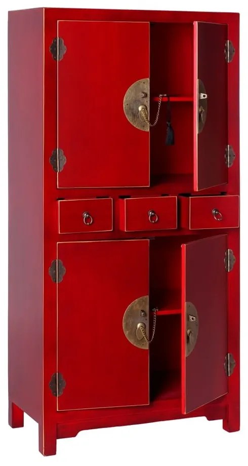 Mobiletto rosso 63x131 cm Oriente - Ixia