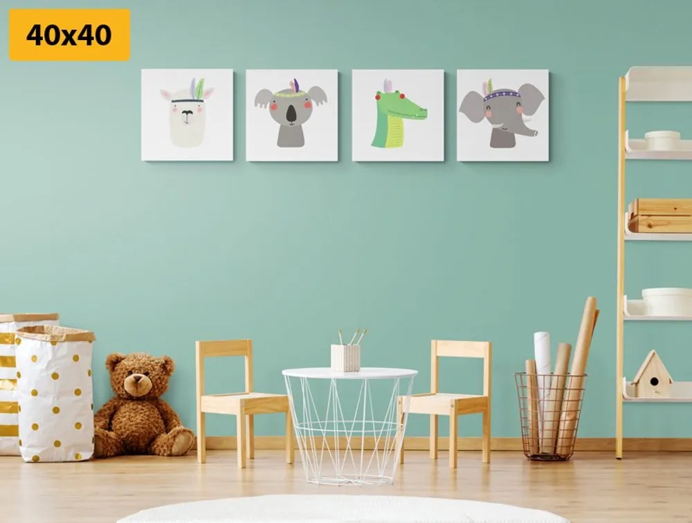 Set di quadri – Animali adorabili con piuma