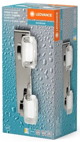 Ledvance-Applique a LED da bagno ORBIS FLAME 2xLED/5,5W/230V IP44 cromo