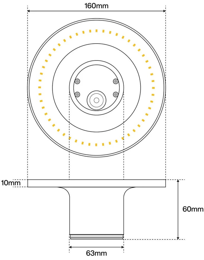 Applique LED IP65 Luce Indiretta 12W Tonda Nera Colore Bianco Naturale 4.200K