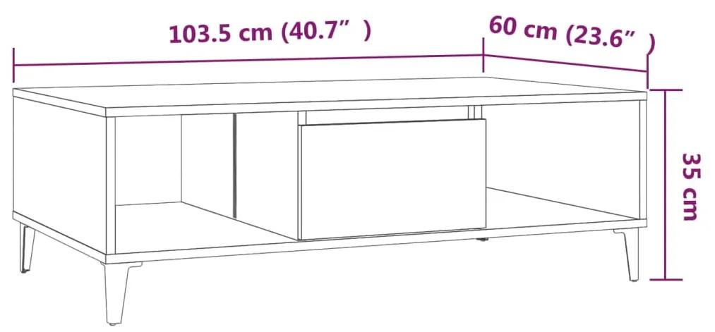 Tavolino da Salotto Rovere Marrone 103,5x60x35cm in Truciolato