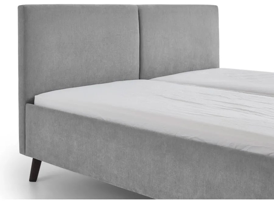 Letto matrimoniale imbottito grigio con rete inclusa 160x200 cm Piano – Meise Möbel