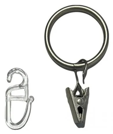 Anelli per tende in metallo/plastica con gancio in set da 10 - SP TREND