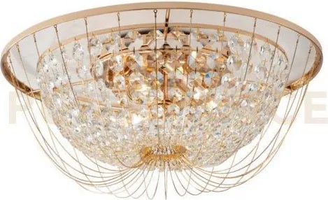 Plafoniera vienna oro 4 luci attacco e14 45x22cm in cristallo k9