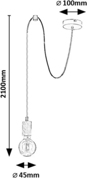 Rabalux 72071 - Lampadario a cavo DOLLIEN 1xE27/60W/230V faggio