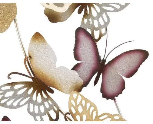 Pannello decorativo da muro con design a farfalle 59,5X4X111,5 cm Butterflies oro/bordeaux