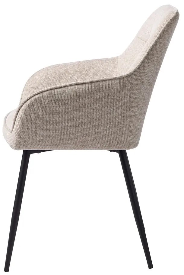 Sedia da pranzo beige in imbottito con braccioli Nolan – Unique Furniture