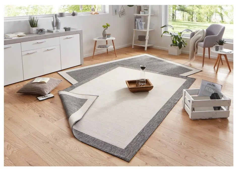 Tappeto da esterno grigio e crema , 80 x 150 cm Panama - NORTHRUGS
