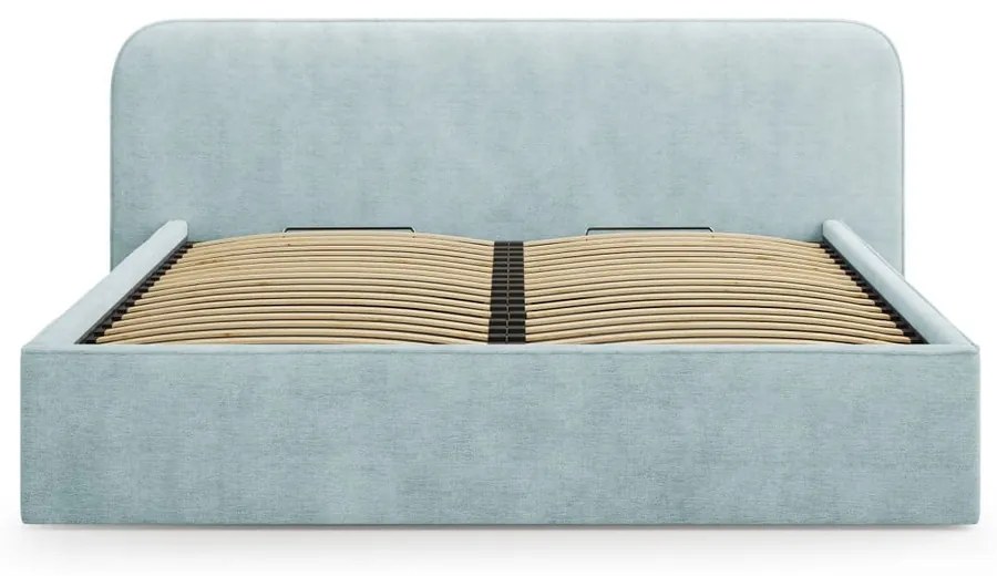 Letto matrimoniale imbottito color menta con contenitore e rete inclusi 180x200 cm Elizabeth – Micadoni