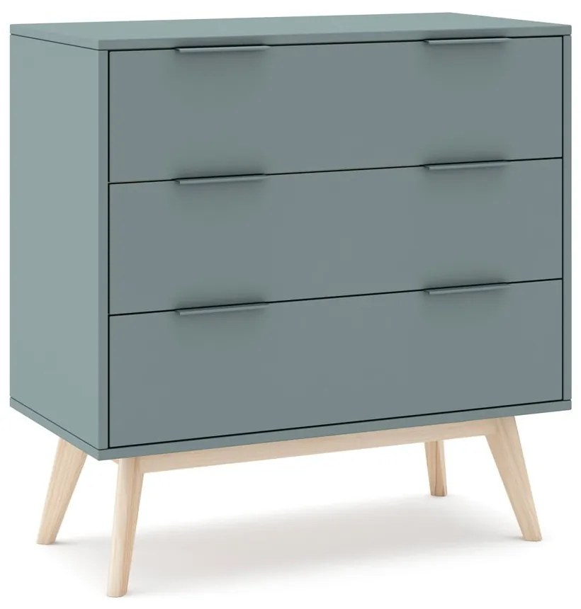 Cassettiera bassa verde-grigio 80x83 cm Pisco - Marckeric