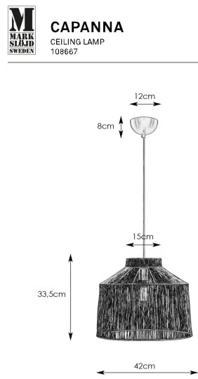 Markslöjd 108667 - Lampadario a sospensione con filo CAPANNA 1xE27/40W/230V ottone