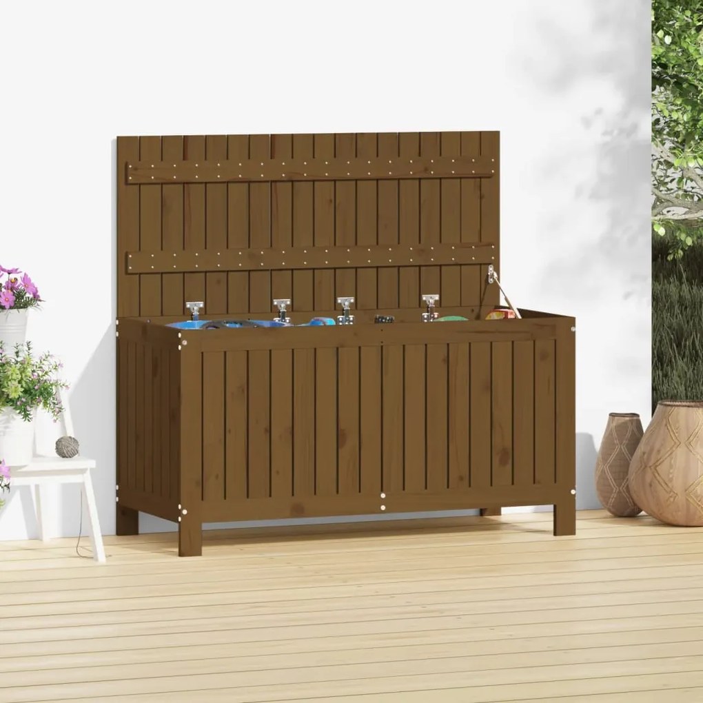Contenitore Da Giardino Ambra 115x49x60 Cm Legno Massello Pino /