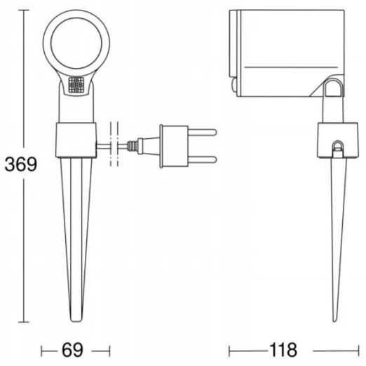 STEINEL 058685 – Lampada LED da esterno con sensore SPOT GARDEN 1×GU10/7W/230V IP44