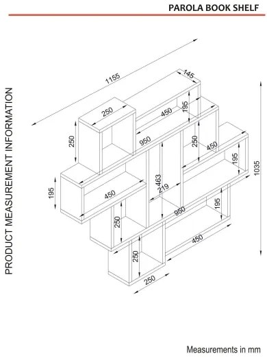 Mensola PAROLA 103,5x115,5 cm bianca