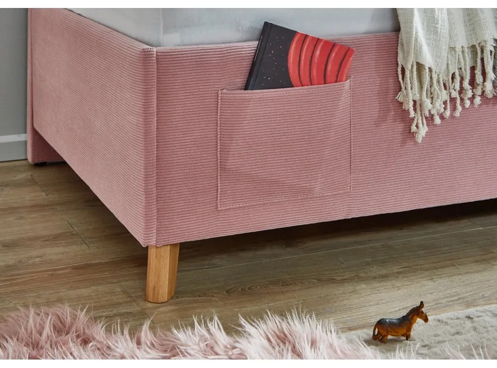 Letto da bambini con sponde rosa imbottito rete non inclusa 120x200 cm Cool – Meise Möbel