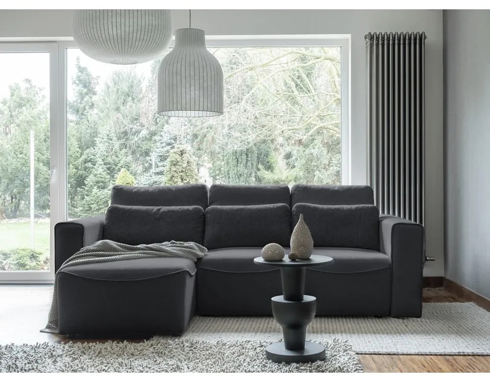 Divano letto angolare grigio scuro (variabile) Homely Tommy - Miuform