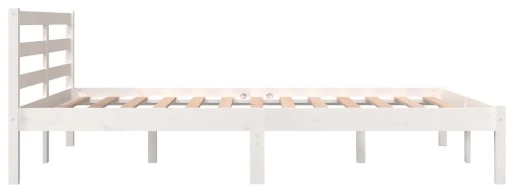 Giroletto legno massello di pino 135x190 cm bianco 4ft6 double