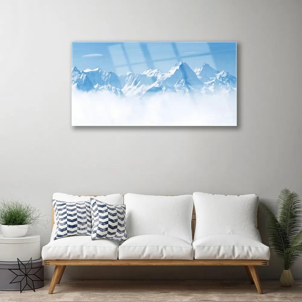 Quadro vetro Montagne Nebbia Paesaggio 100x50 cm