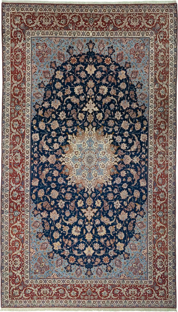 Isfahan Tappeto persiano 460x270 Blu (Iran) Annodato A Mano