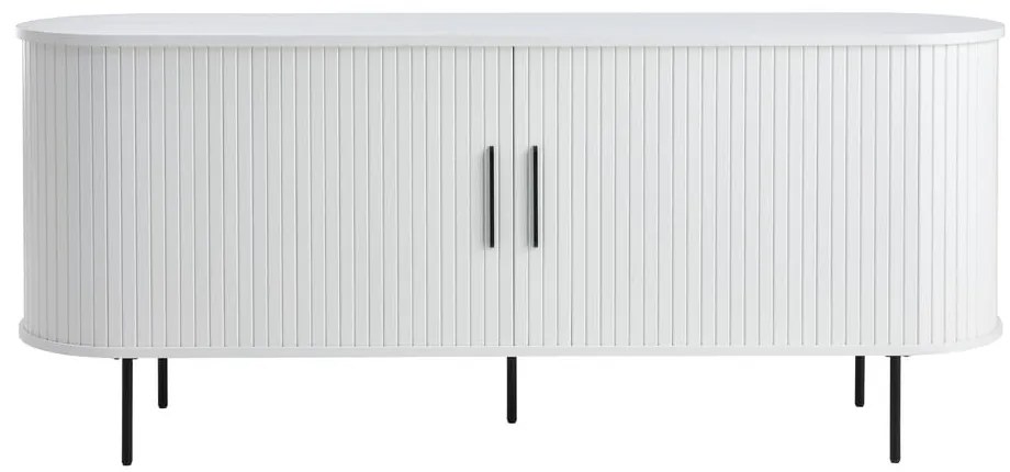 Cassettiera bianca con ante scorrevoli 180x76x45 cm Nola – Unique Furniture