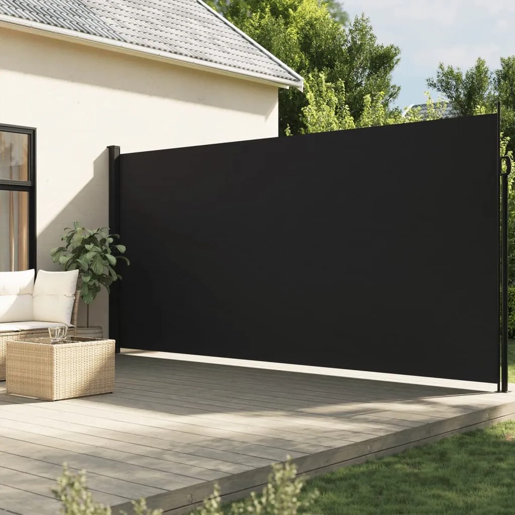 Tenda Da Sole Laterale Retrattile Nera 220x600 Cm /