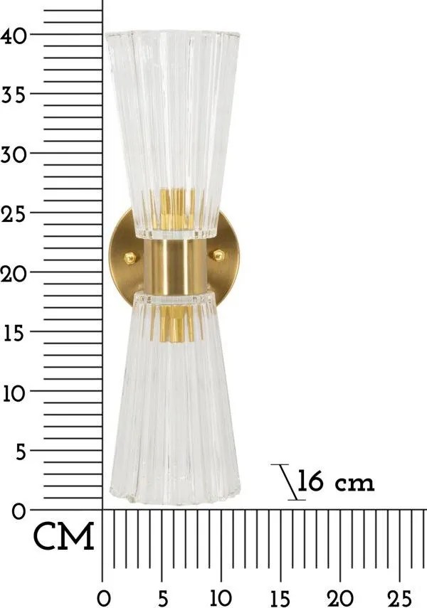 Lampada da parete dorata in vetro Prague – Mauro Ferretti