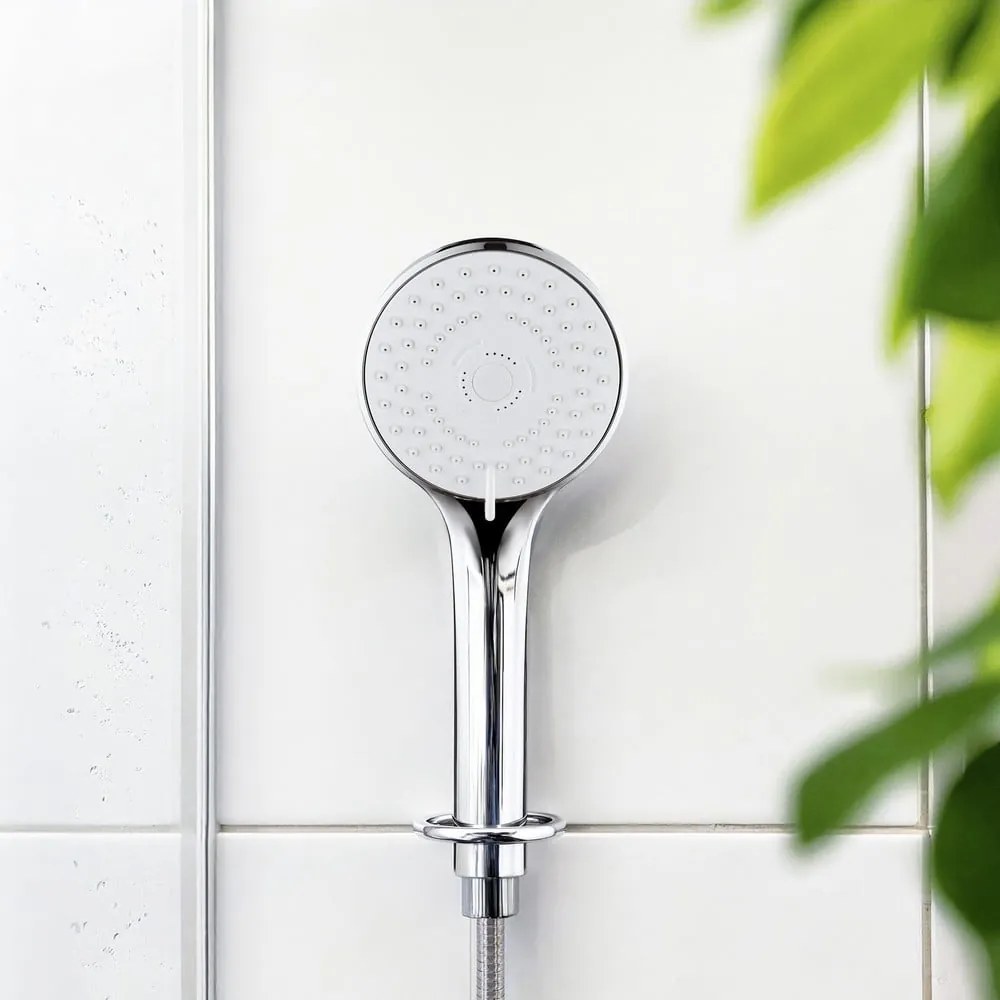 Soffione per doccia color argento lucido in plastica ø 9,5 cm Uno – Allstar