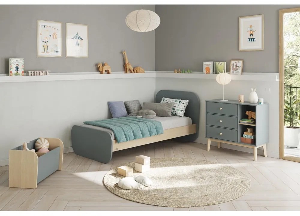 Cassettiera per bambini verde polveroso 90x81x40 cm Esteban – Marckeric