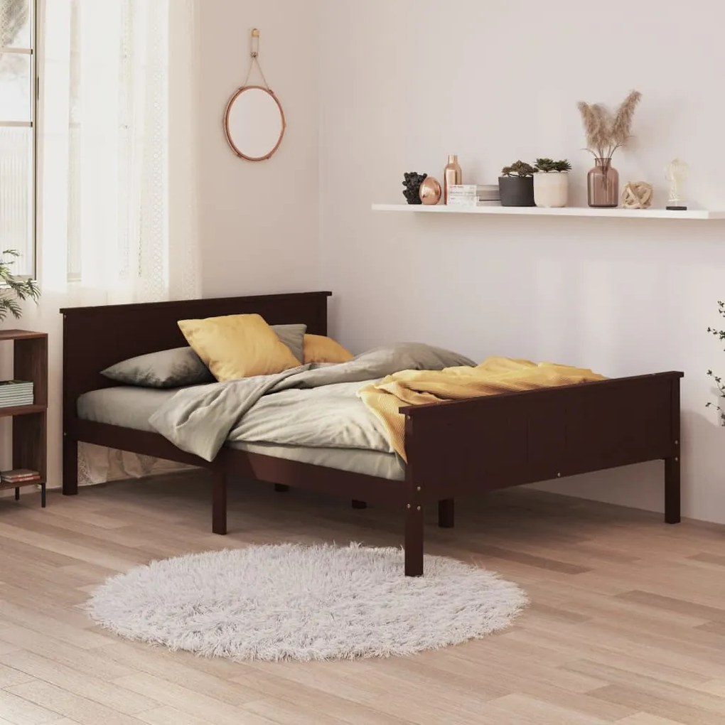 Giroletto Marrone Scuro İn Legno Massello Di Pino 140x200 Cm /