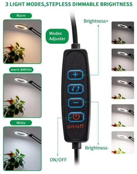 Brilagi - Lampada da tavolo LED dimmerabile con una lente d'ingrandimento LED/12W/5V 3000/4200/6000K nero