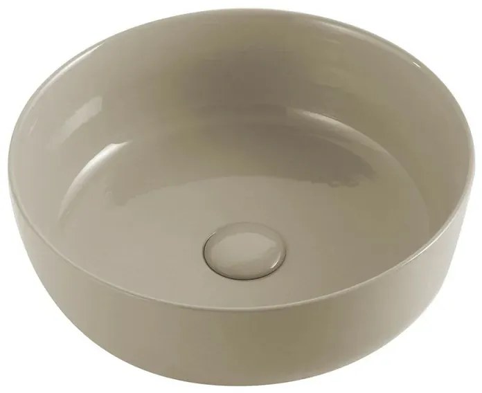Lavabo da appoggio sabbia tondo 33 cm in ceramica Zelos