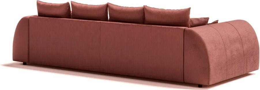 Divano color mattone con rivestimento in velluto a coste 310 cm Vanessa – Ropez