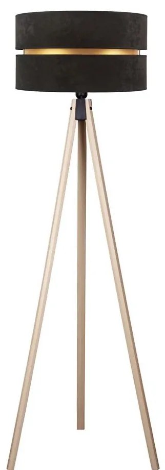 Duolla - Lampada con piedistallo DUO 1xE27/60W/230V diametro 44 cm nero/beige