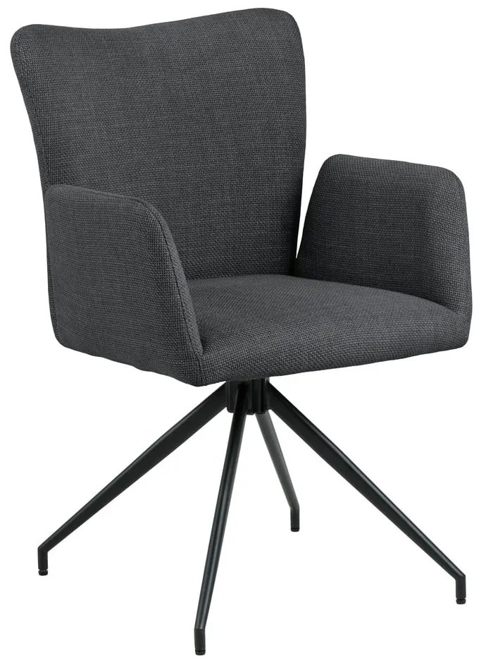 Set di sedie da pranzo grigio scuro in imbottito con braccioli 2 pz Laura – Actona