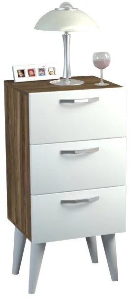 Comodino BELLINI 80x40 cm marrone/bianco