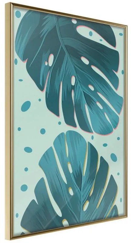 Poster  Pastel Monstera Leaves  Cornice Quadri Cornice d'oro, Larghezza x Altezza Home decor 20x30