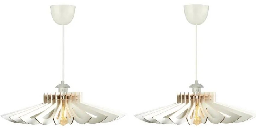 SET 2x Lampadario a sospensione con filo 1xE27/60W/230V bianco diametro 52 cm