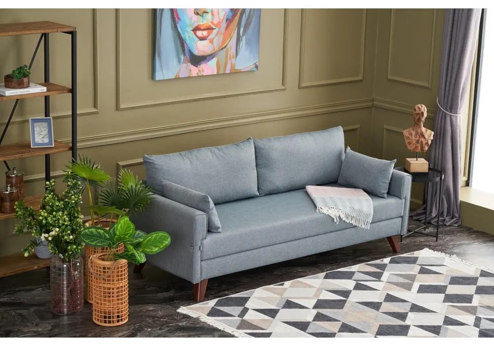 Divano letto azzurro 208 cm Bella - Balcab Home