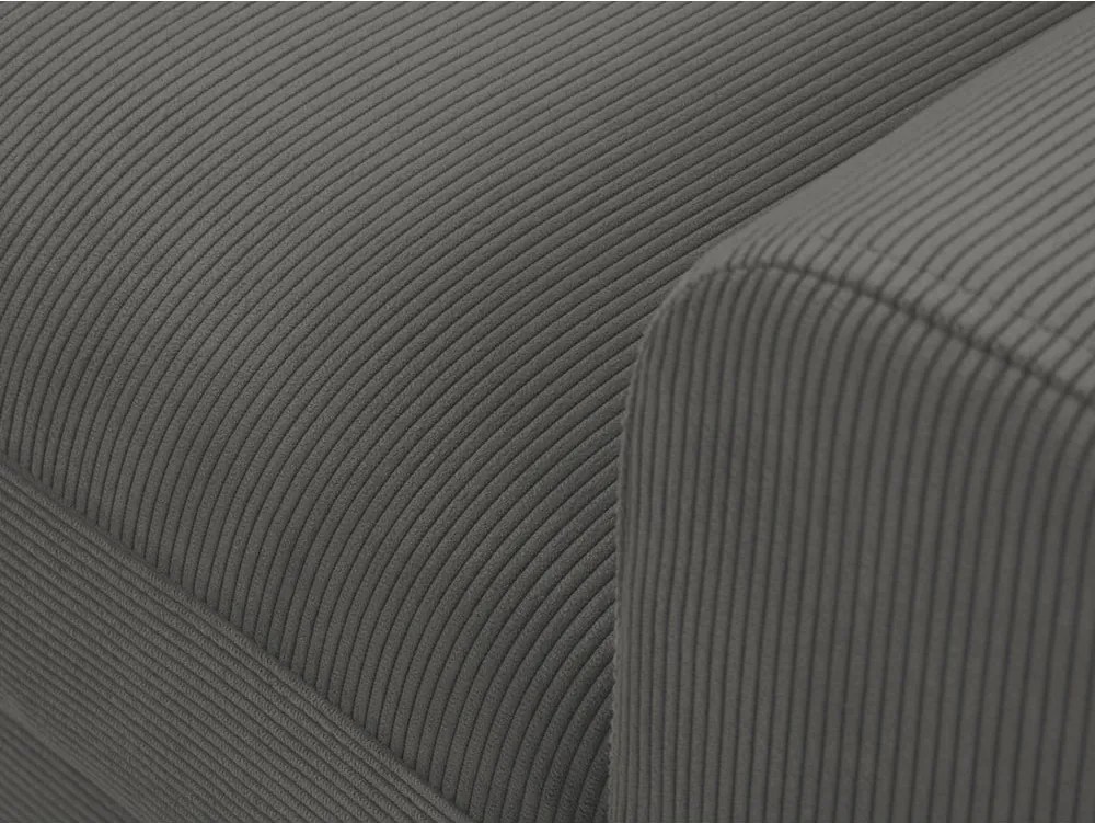 Divano angolare grigio scuro allungabile e con contenitore (con penisola a sinistra/con chaise lounge) con rivestimento in velluto a coste Kyoto – Cosmopolitan Design