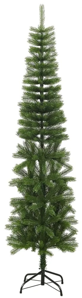 Albero di Natale Artificiale Sottile con Base in PE, 240 cm