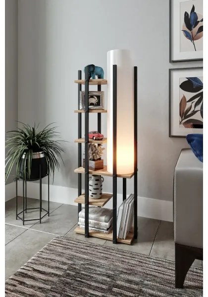 Lampada da terra con ripiani MODA DOR 1xE27/40W/230V nero/marrone