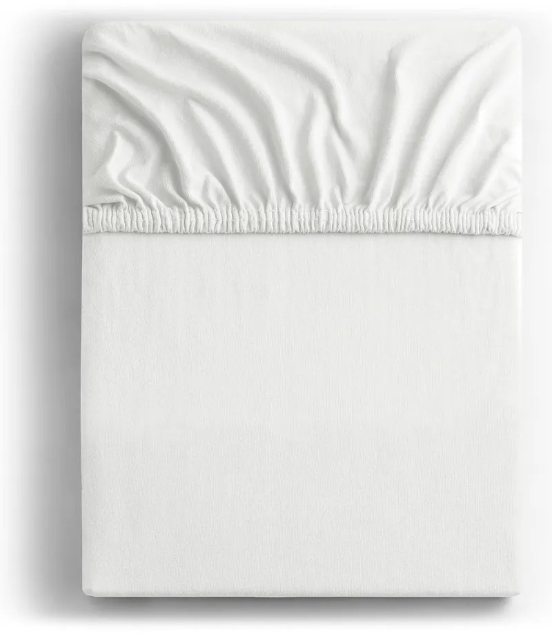 Lenzuolo con angoli bianco in jersey 140x200 cm Amber – Restilo