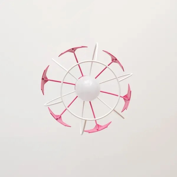 Lampadario a sospensione per bambini STARS 1xE27/15W/230V rosa/bianco