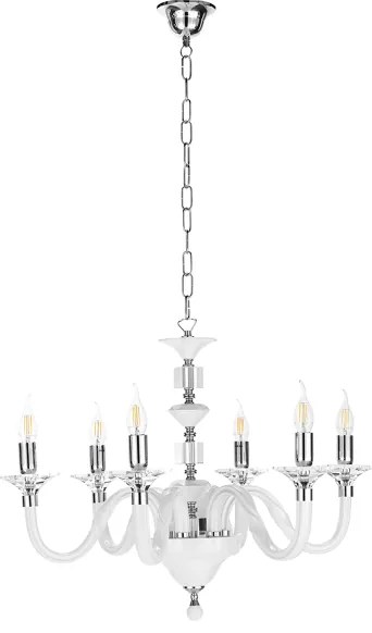 Lampada a sospensione GALA D72 cm in vetro lavorato a mano con dettagli in metallo 6 LUCI BIANCO