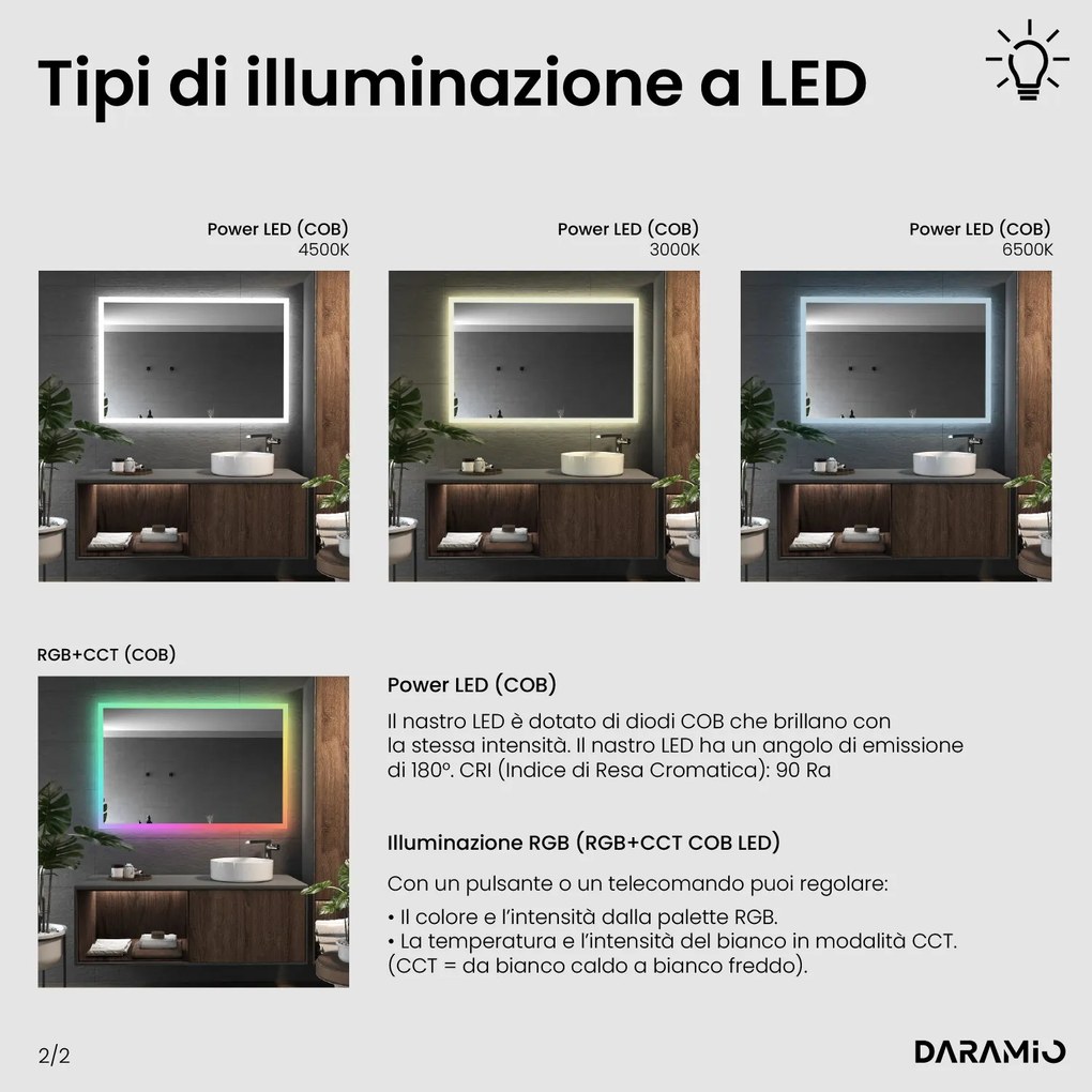 Specchio con luce LED F3