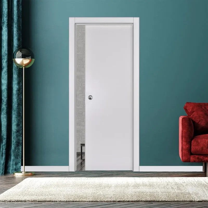 Porta scorrevole Bach bianco L 80 x H 210 cm reversibile