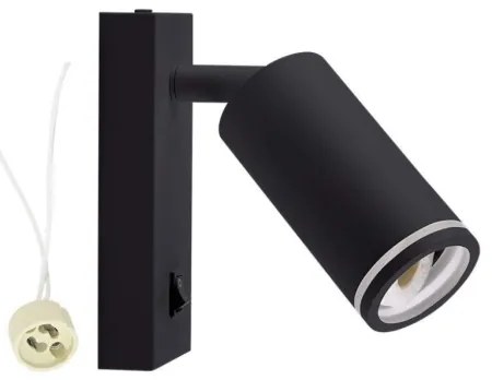 Faretto da parete con interruttore 1xGU10/35W/230V nero